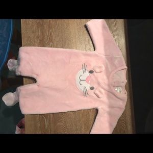 Baby girls velour sleeper